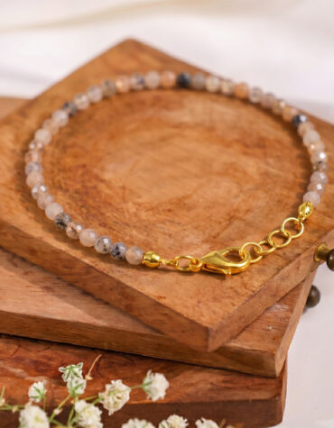 multi moonstone faceted chain bracelet 4mm