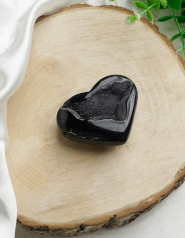 orca agate druzy heart