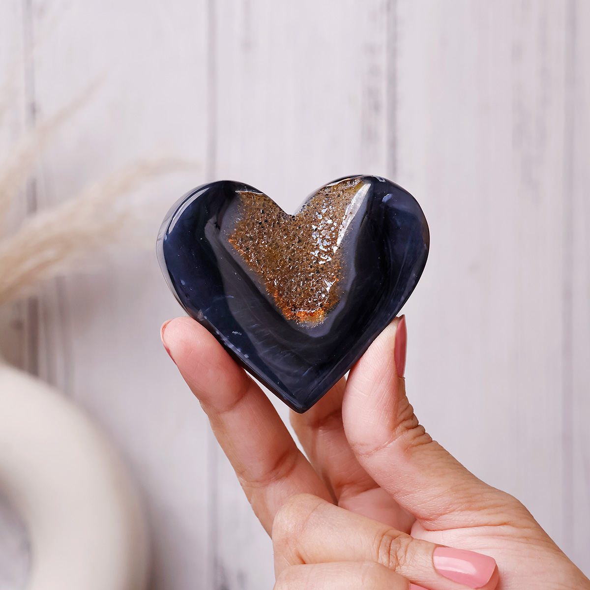 Orca Agate Druzy Heart-Shubhanjali Store (7) orca agate druzy heart