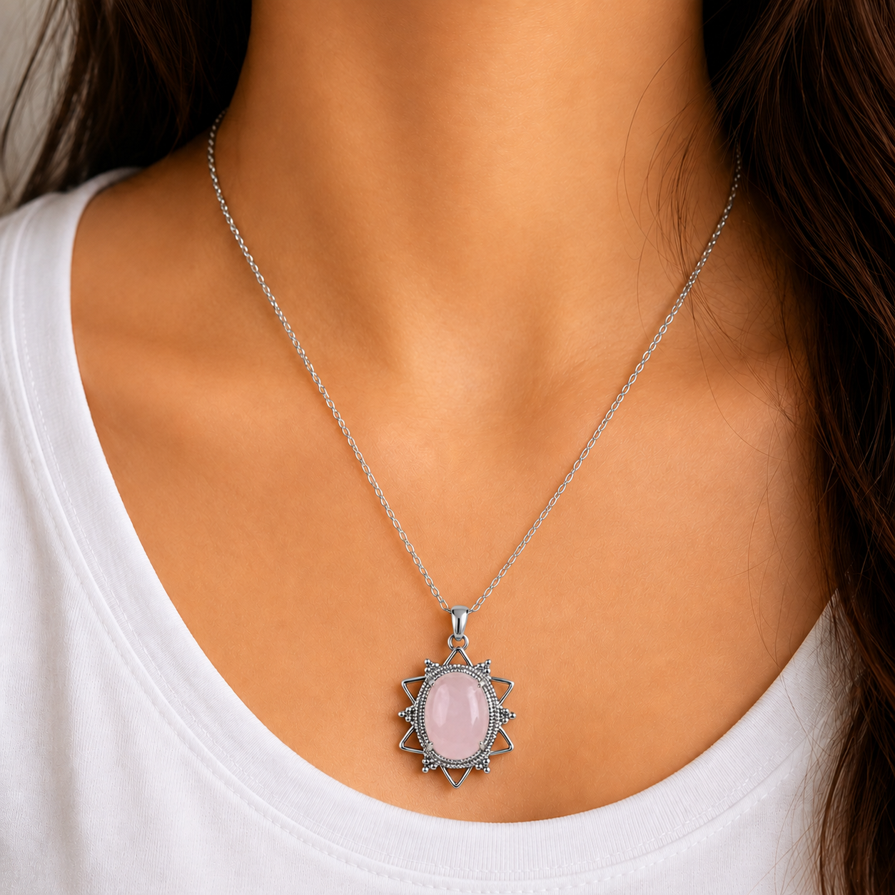 Oval Star Design Pendant-Shubhanjali Store (1) oval star design pendant