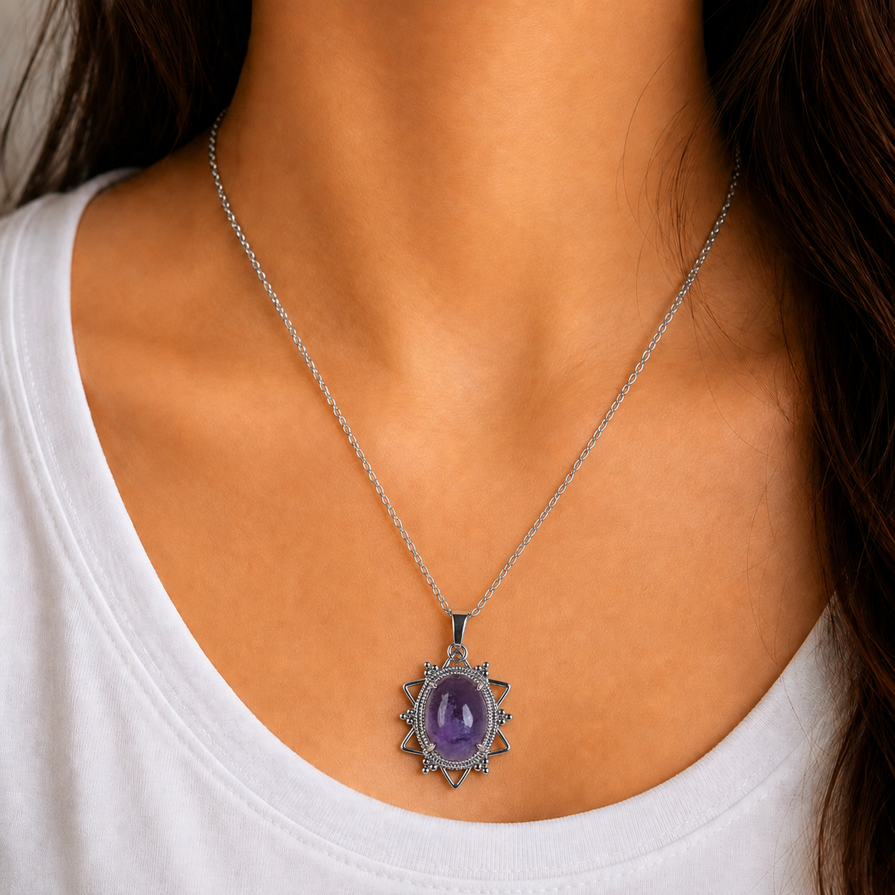 Oval Star Design Pendant-Shubhanjali Store (10) oval star design pendant