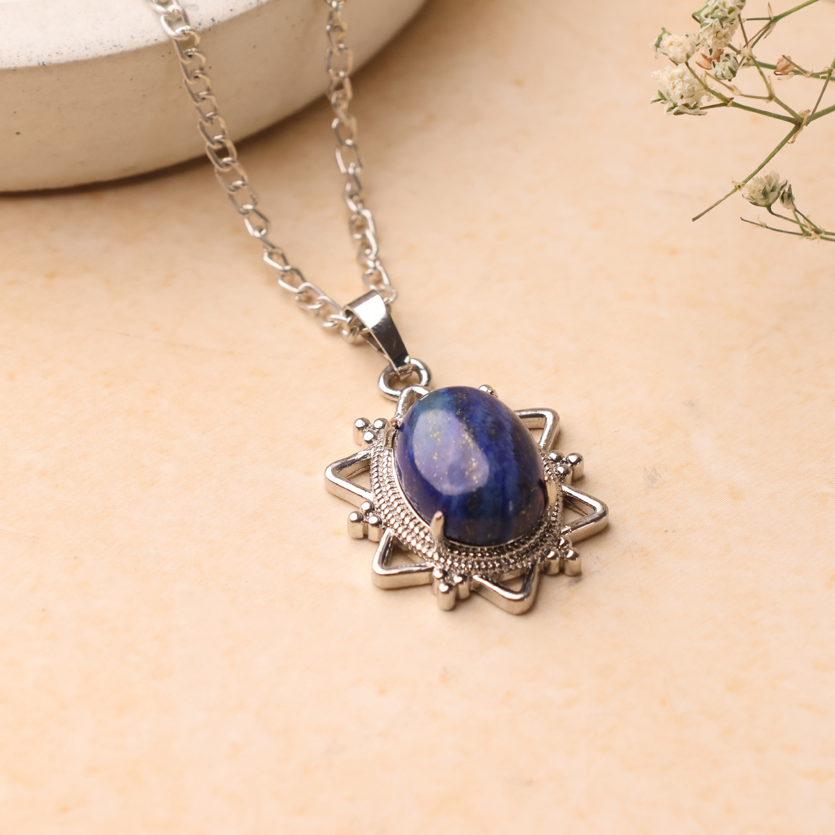 Oval Star Design Pendant-Shubhanjali Store (11) oval star design pendant