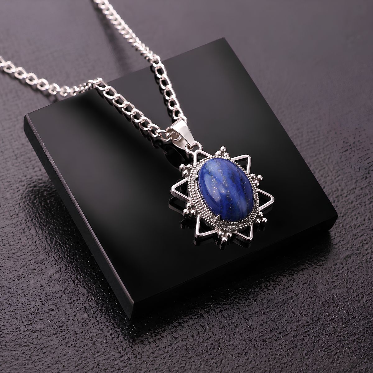 Oval Star Design Pendant-Shubhanjali Store (2) oval star design pendant