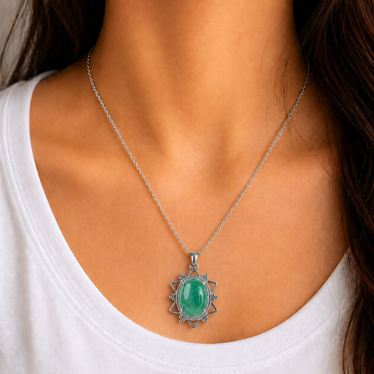 Oval Star Design Pendant-Shubhanjali Store (2) oval star design pendant
