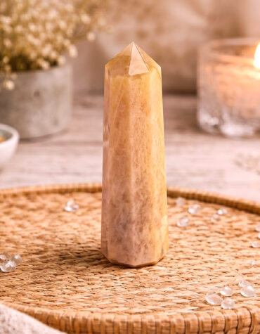 peach moonstone stone pencil