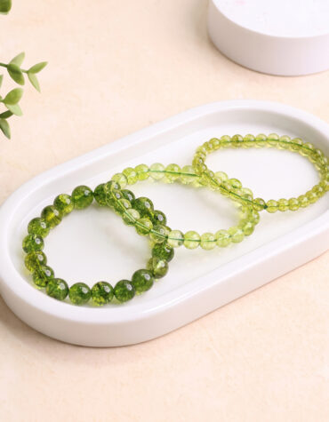 peridot round beads bracelet (synthetic) 6 mm