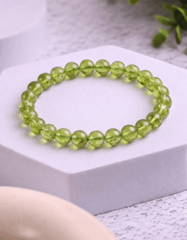 peridot round beads bracelet (synthetic) 6 mm