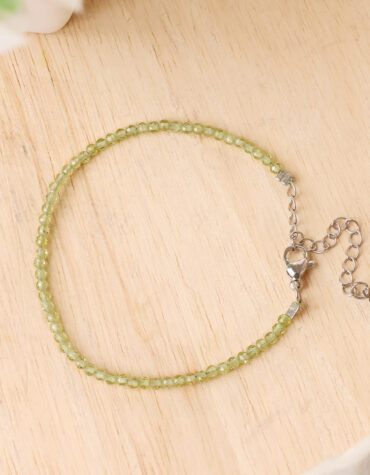 peridot faceted chain bracelet 2 mm
