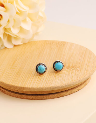 persian turquoise round stud earring
