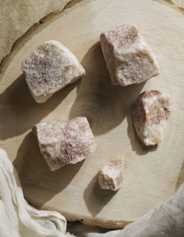 pink aragonite raw