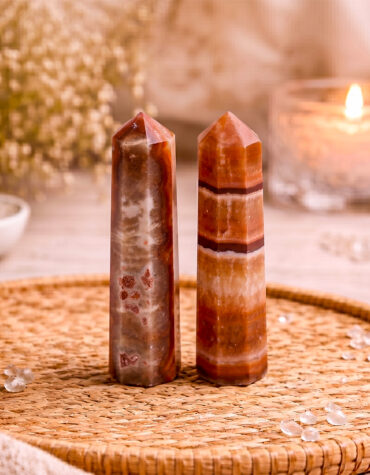 pink aragonite stone pencil