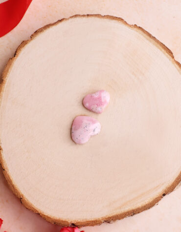 pink rhodonite mini heart