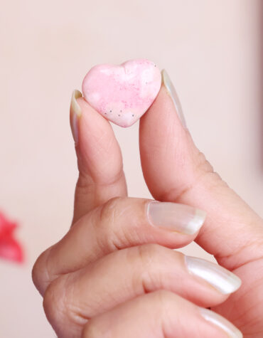 pink rhodonite mini heart