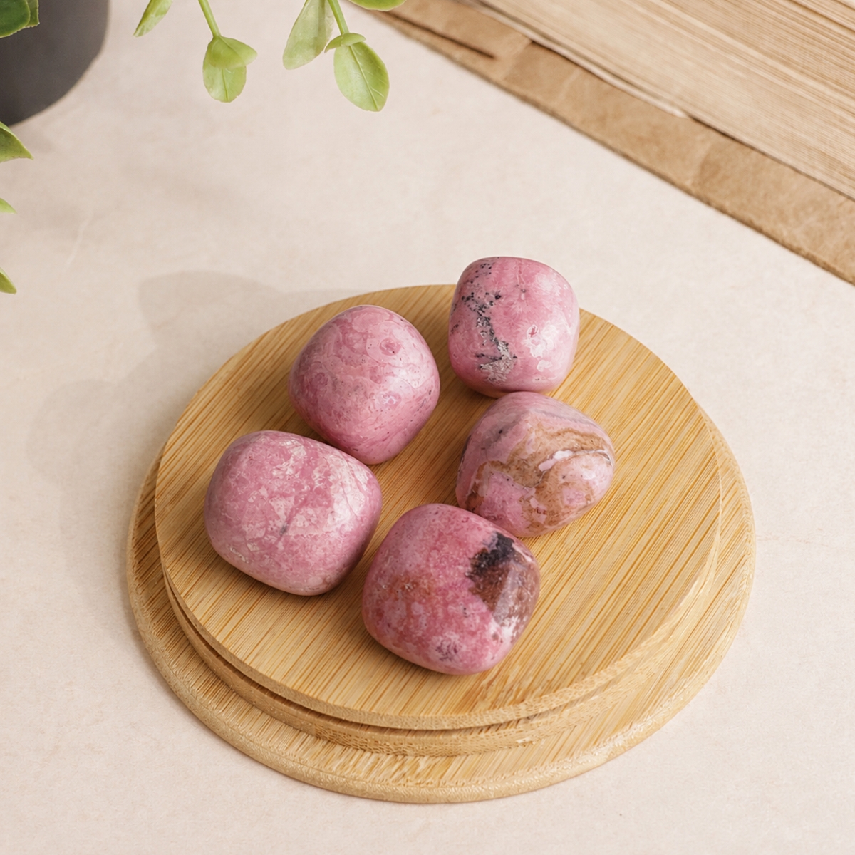Pink Rhodonite Tumble-Shubhanjali Store (1) pink rhodonite tumble