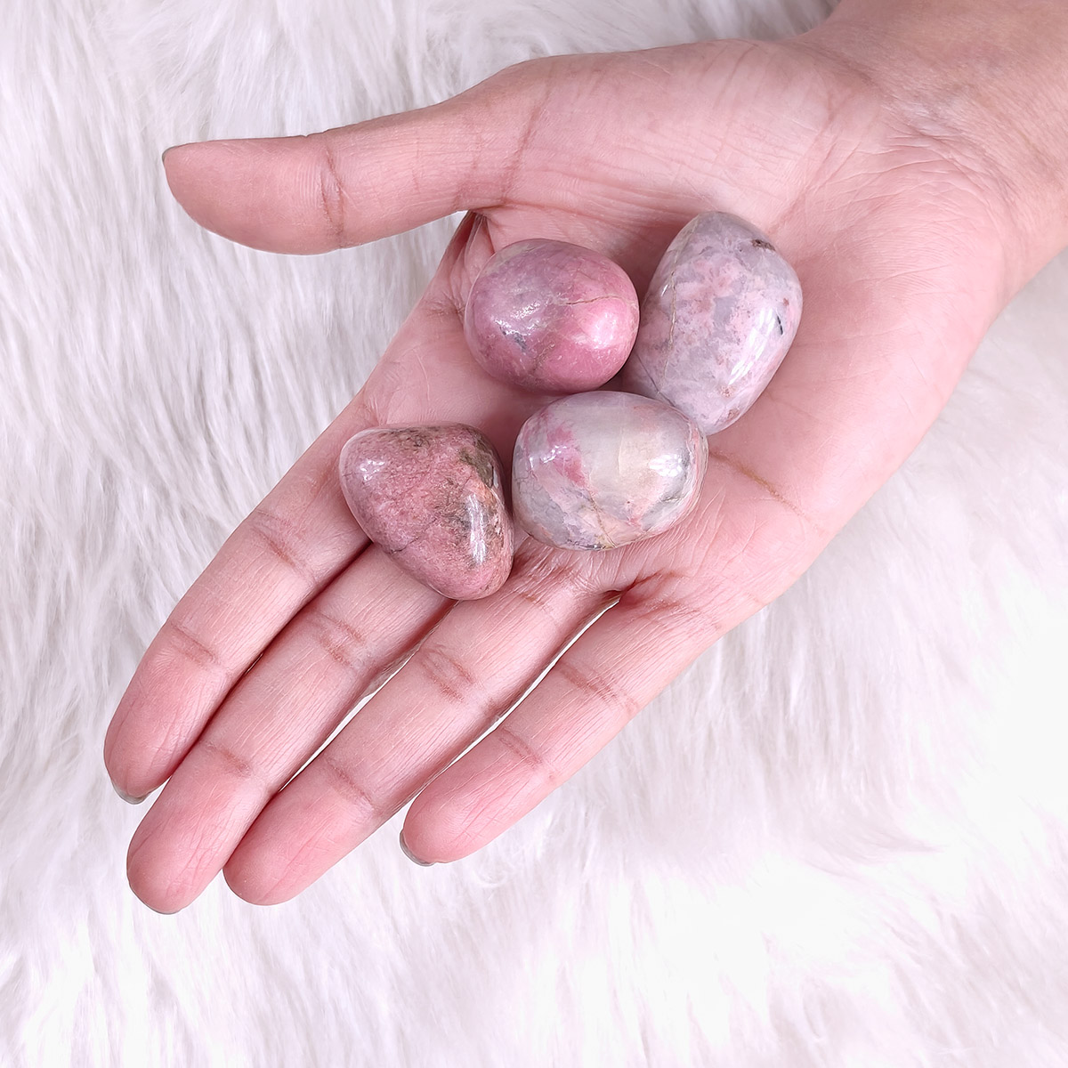 Pink Rhodonite Tumble-Shubhanjali Store (3) pink rhodonite tumble
