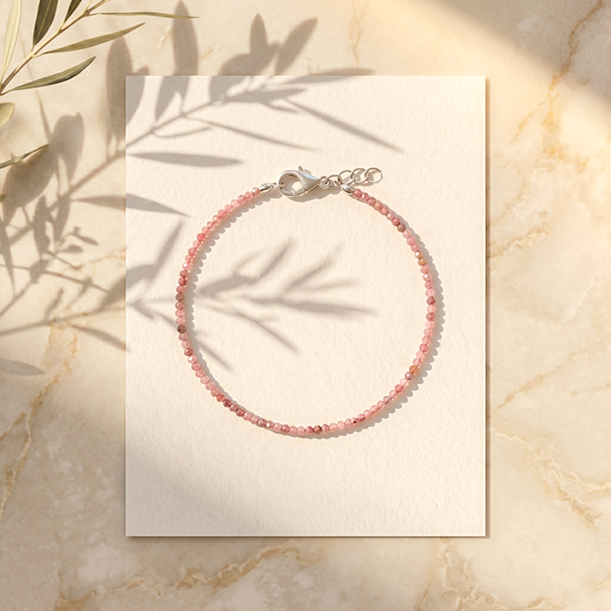 Pink Tourmaline Anklet 2mm-SHubhanjali Store (1) pink tourmaline faceted anklet 2 mm