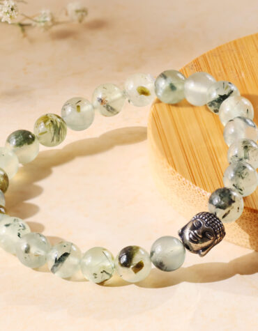prehnite buddha bracelet 8 mm