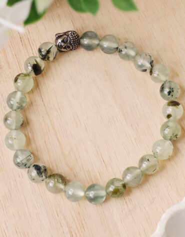 prehnite buddha bracelet 8 mm