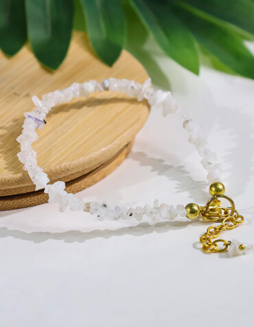 rainbow moonstone chips chain bracelet