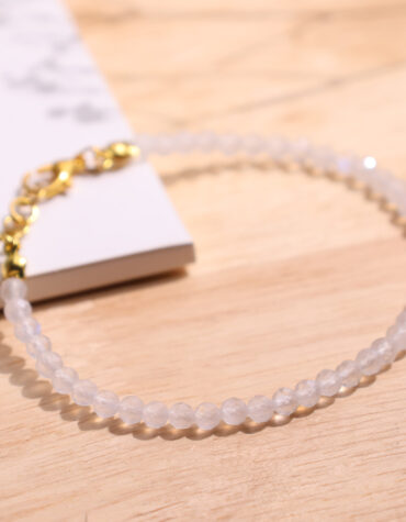 rainbow moonstone faceted chain bracelet 4mm