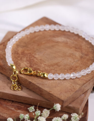 rainbow moonstone faceted chain bracelet 4mm