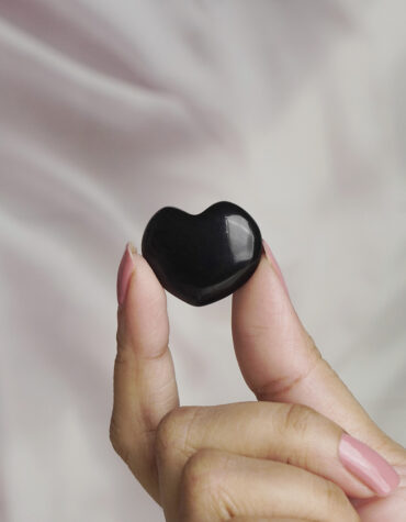 rainbow obsidian stone heart small