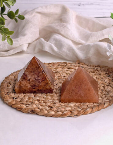 red aventurine stone pyramid