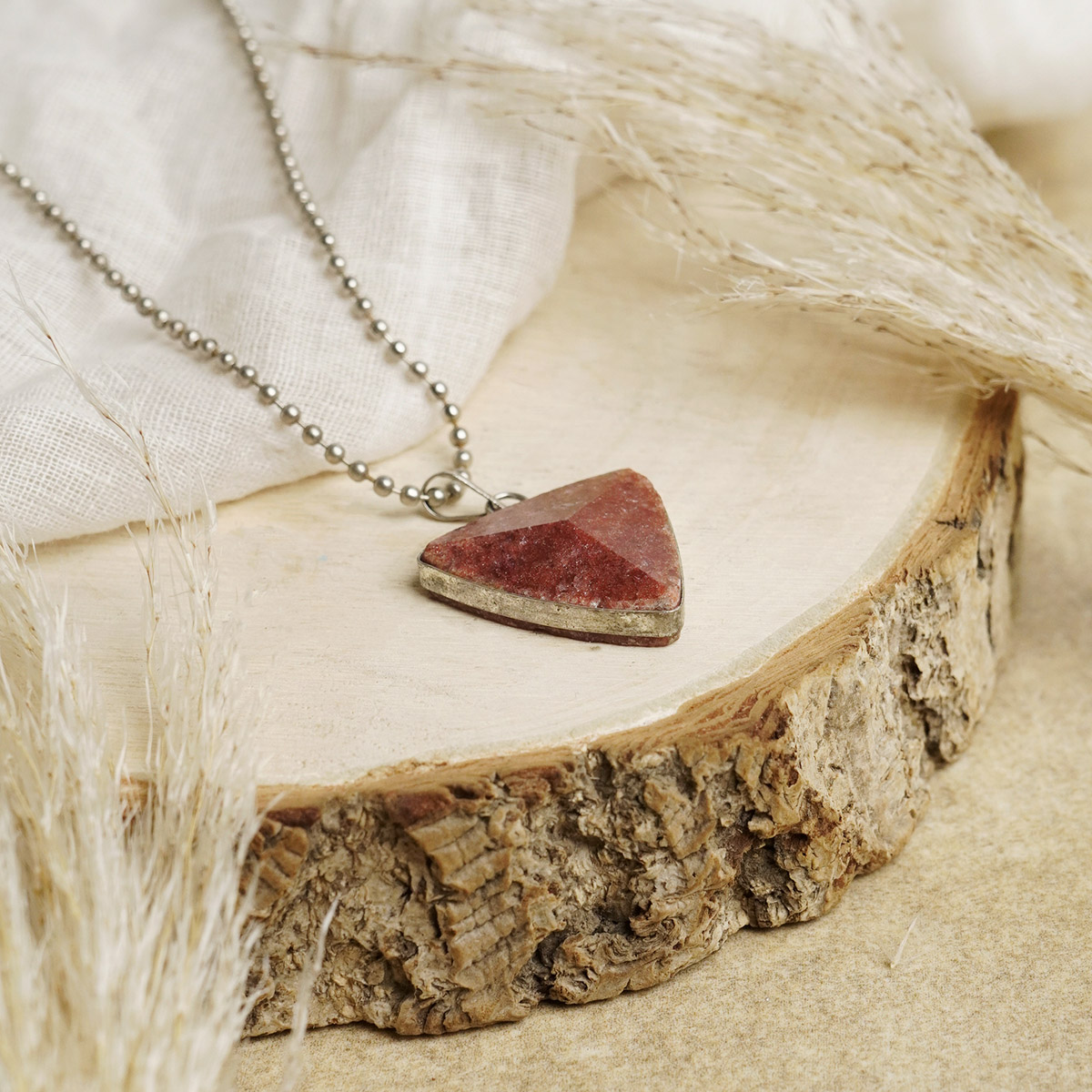 Red Aventurine Triangle Pendant-Shubhanjali Store (1) red aventurine triangle pendant