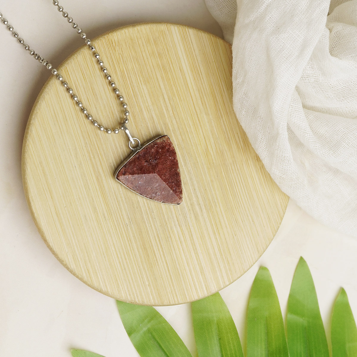 Red Aventurine Triangle Pendant-Shubhanjali Store (5) red aventurine triangle pendant