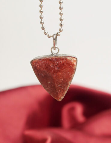 red aventurine triangle pendant