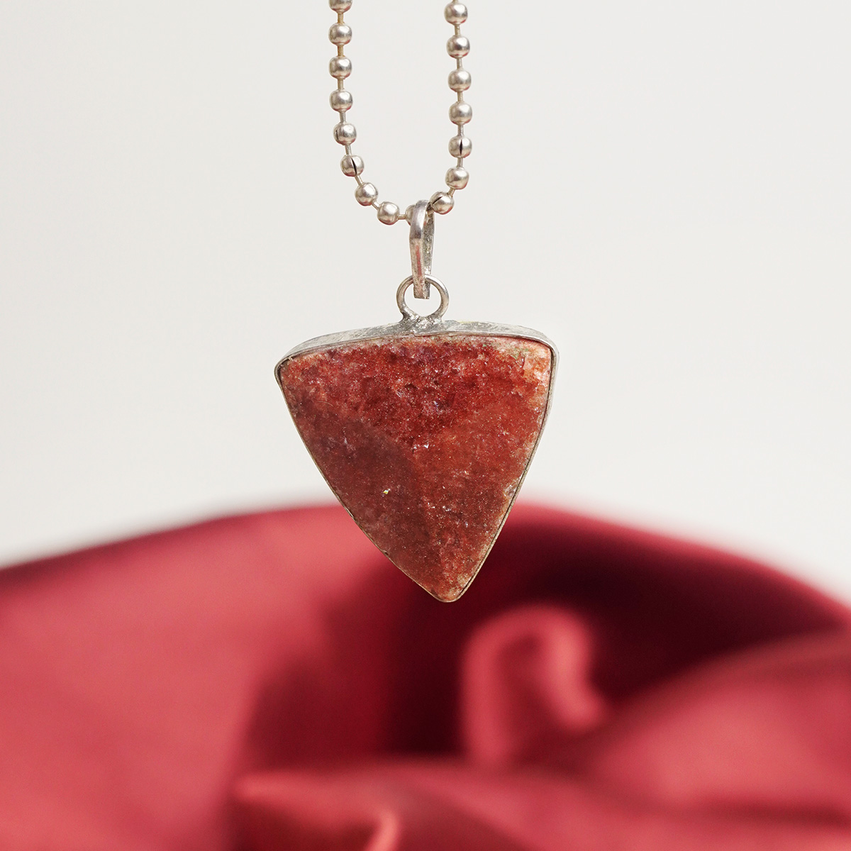Red Aventurine Triangle Pendant-Shubhanjali Store (6) red aventurine triangle pendant