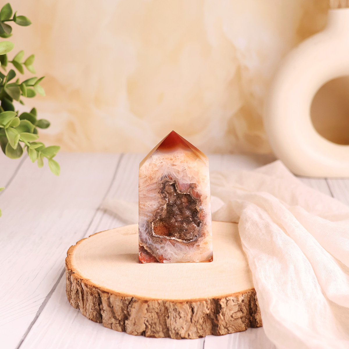 Red Carlinean Druzy Tower (26) red carnelian druzy tower
