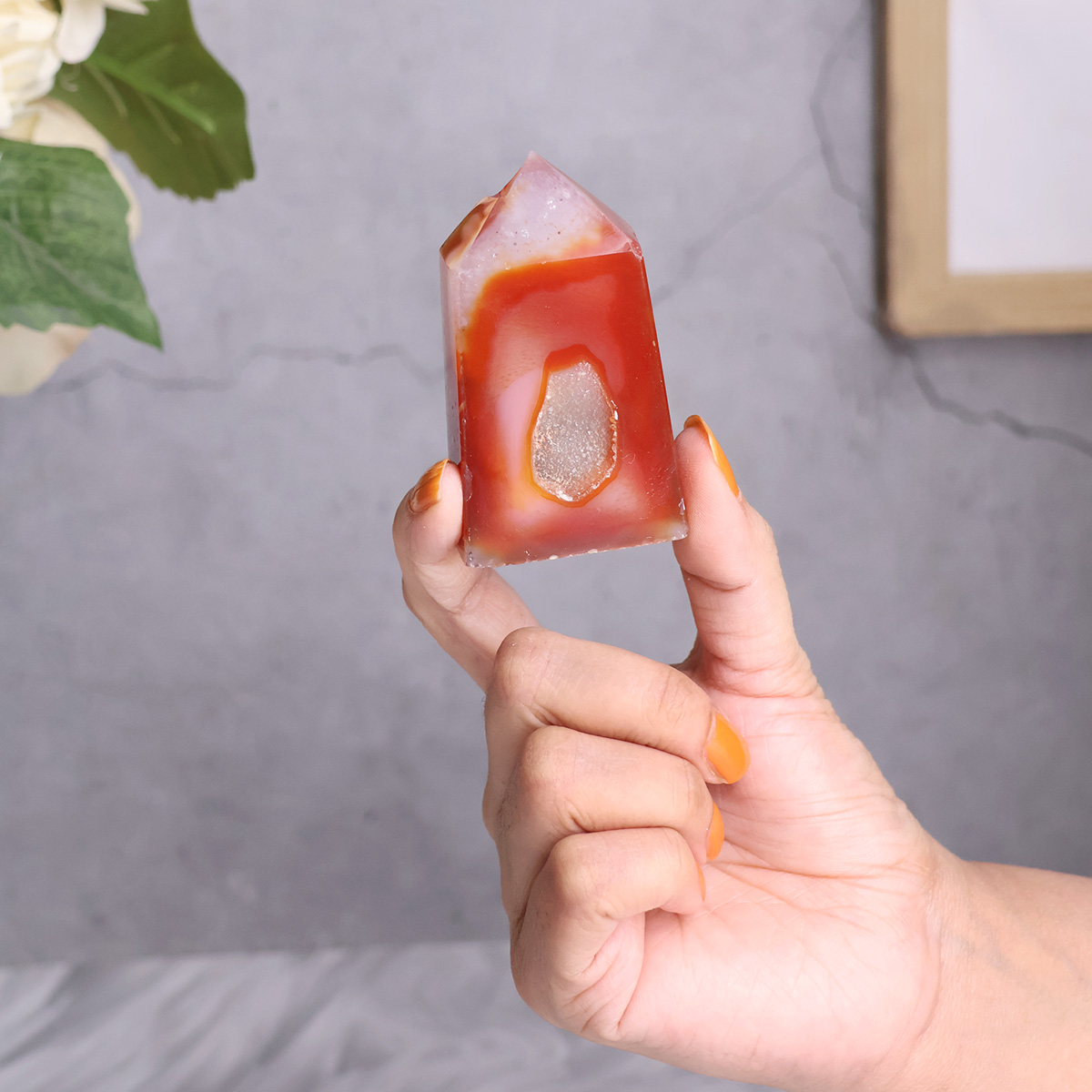 Red Carlinean Druzy Tower (3) red carnelian druzy tower