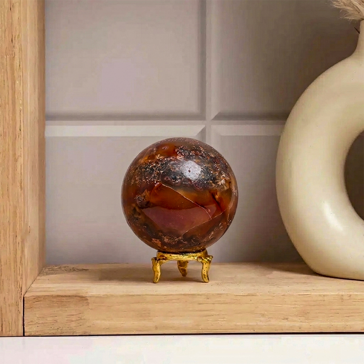 Red Carnelian Ball (Pre) (2) red carnelian ball 150 200gm (pre)