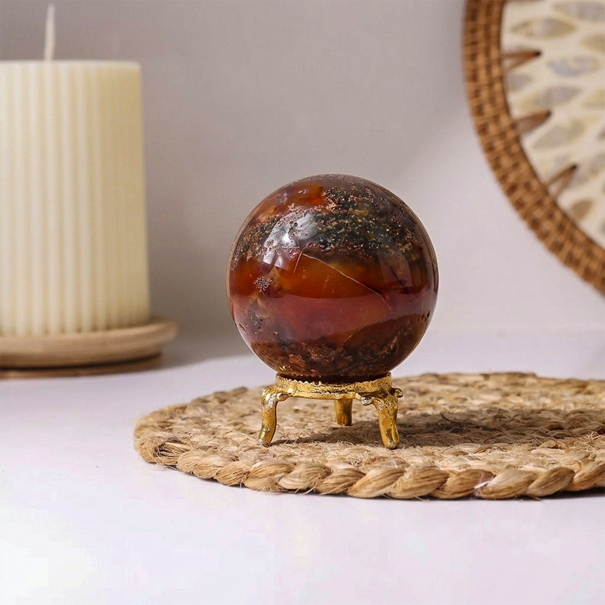 Red Carnelian Ball (Pre) red carnelian ball 150 200gm (pre)