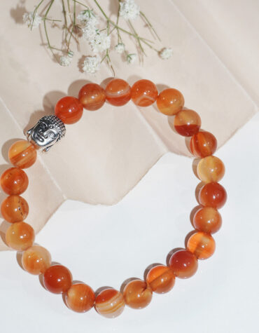 red carnelian buddha bracelet 8 mm