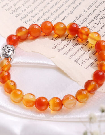 red carnelian buddha bracelet 8 mm