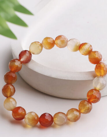 red carnelian faceted bracelet