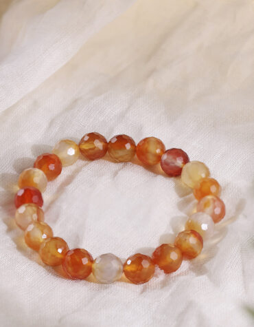 red carnelian faceted bracelet