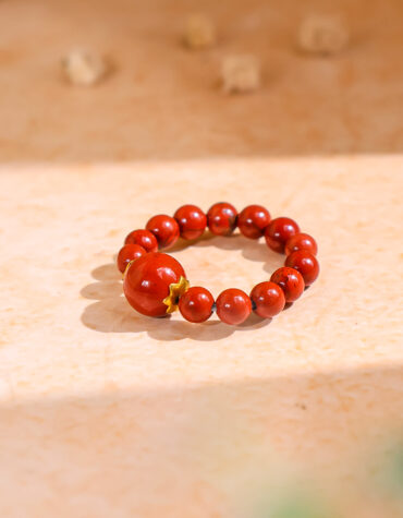 red jasper beads ring