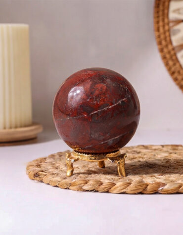 red jasper with hematite ball