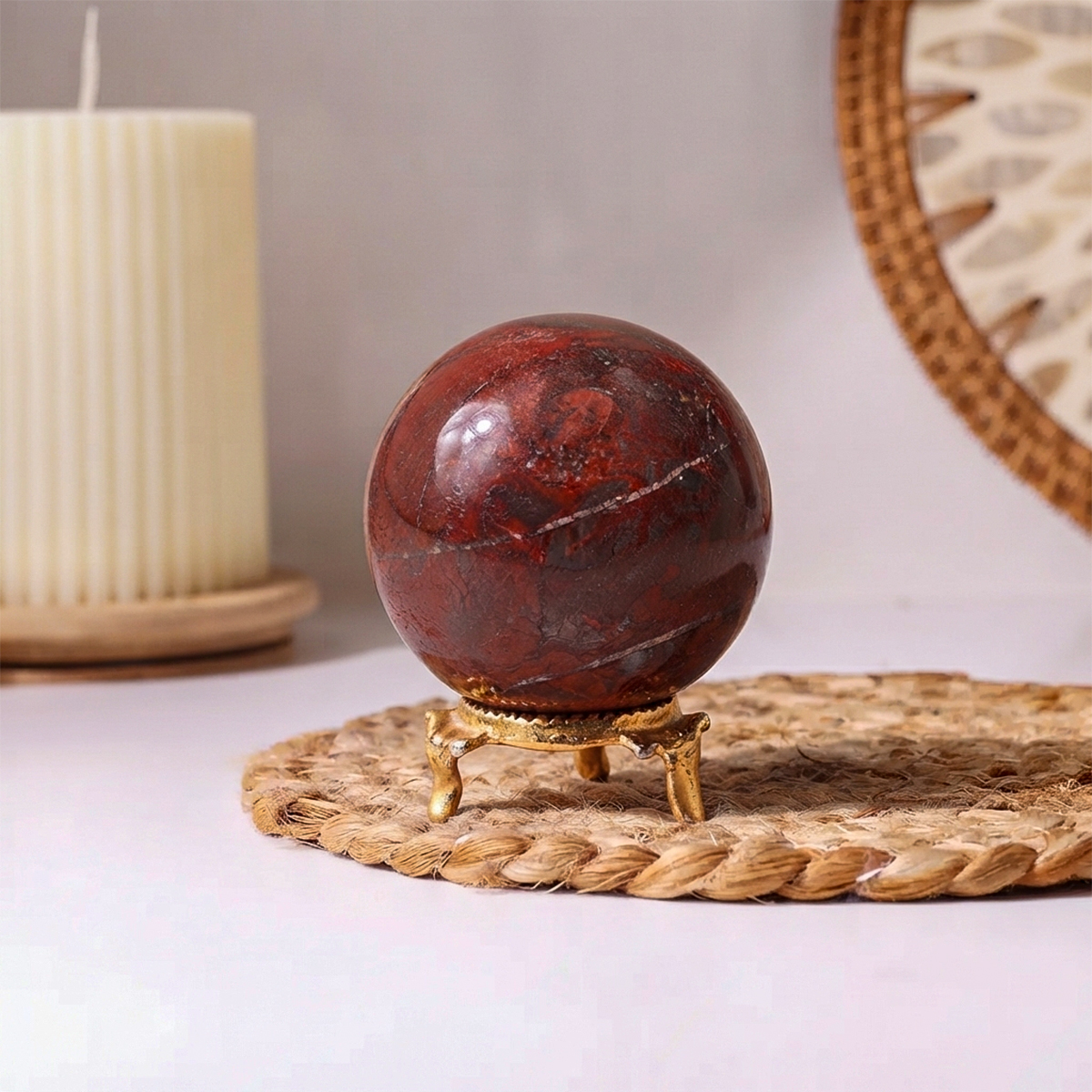 Red Jasper With Hematite Ball (2) red jasper with hematite ball