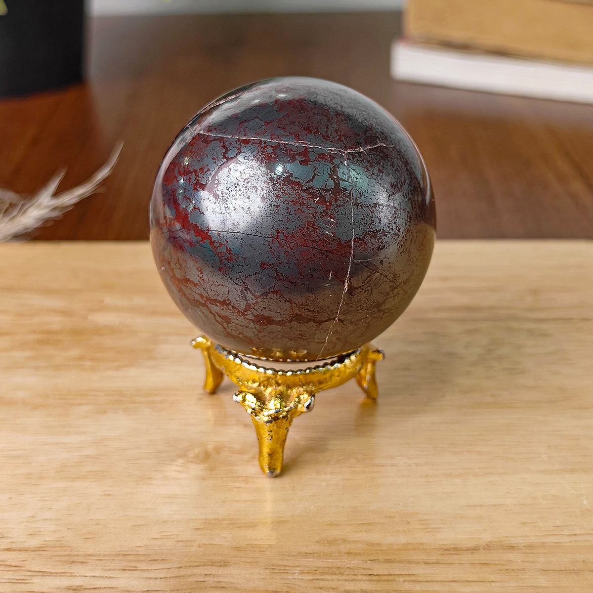 Red Jasper With Hematite Ball (6) red jasper with hematite ball