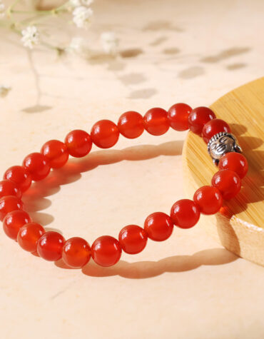 red onyx buddha bracelet 8 mm