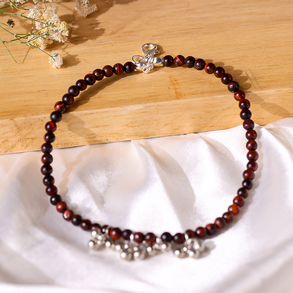 Red Tiger Eye Anklet 4mmShubhanjali Store (2) red tiger eye anklet 4mm