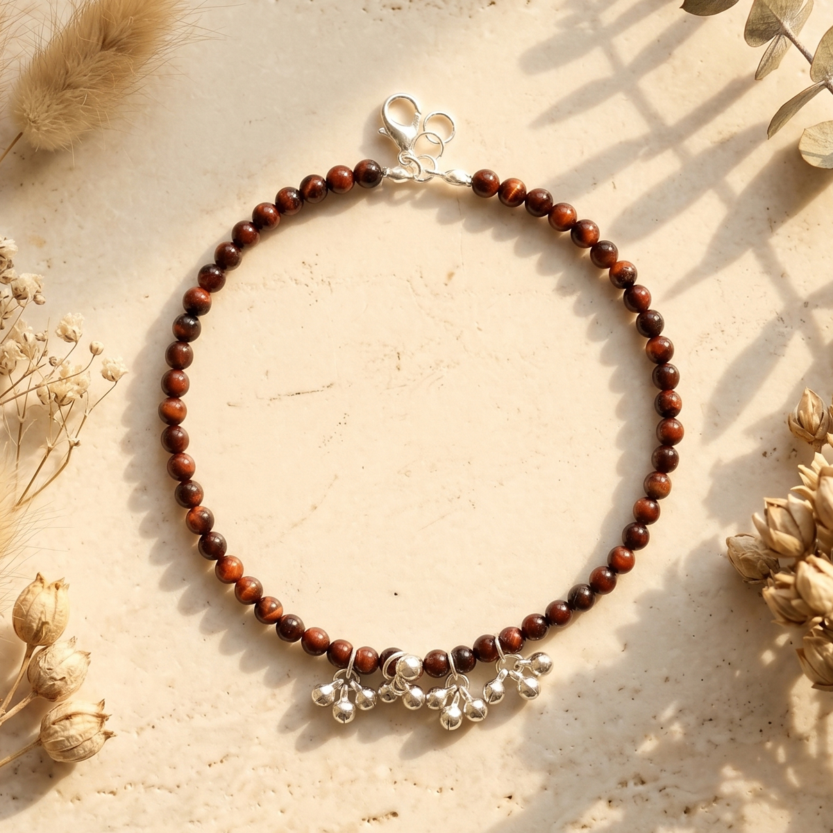 Red Tiger Eye Anklet 4mmShubhanjali Store (4) red tiger eye anklet 4mm
