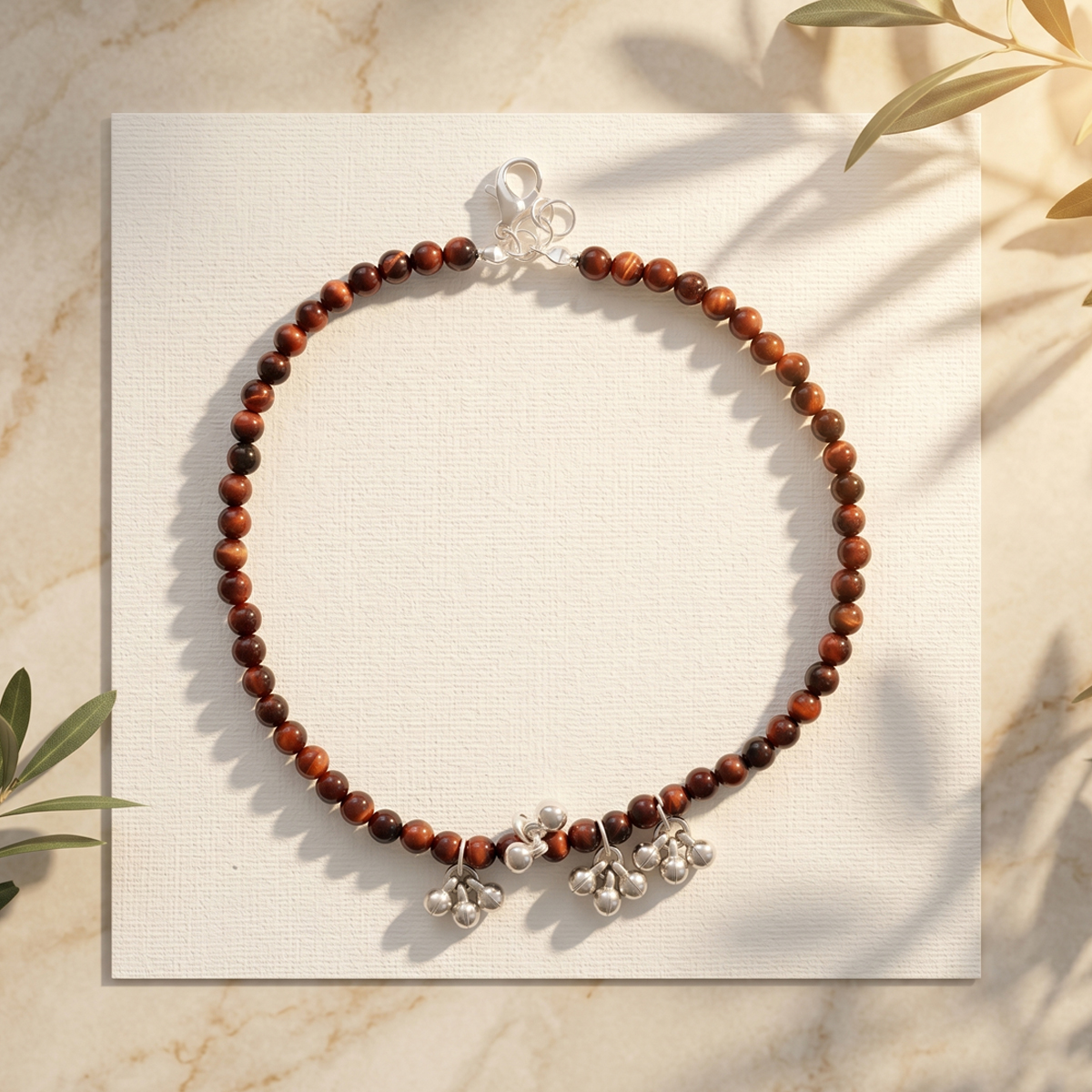 Red Tiger Eye Anklet 4mmShubhanjali Store (5) red tiger eye anklet 4mm