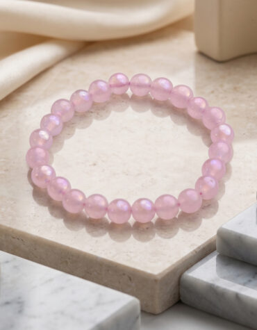 rose aura quartz bracelet 8 mm
