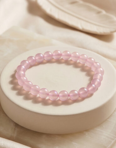 rose aura quartz bracelet 8 mm