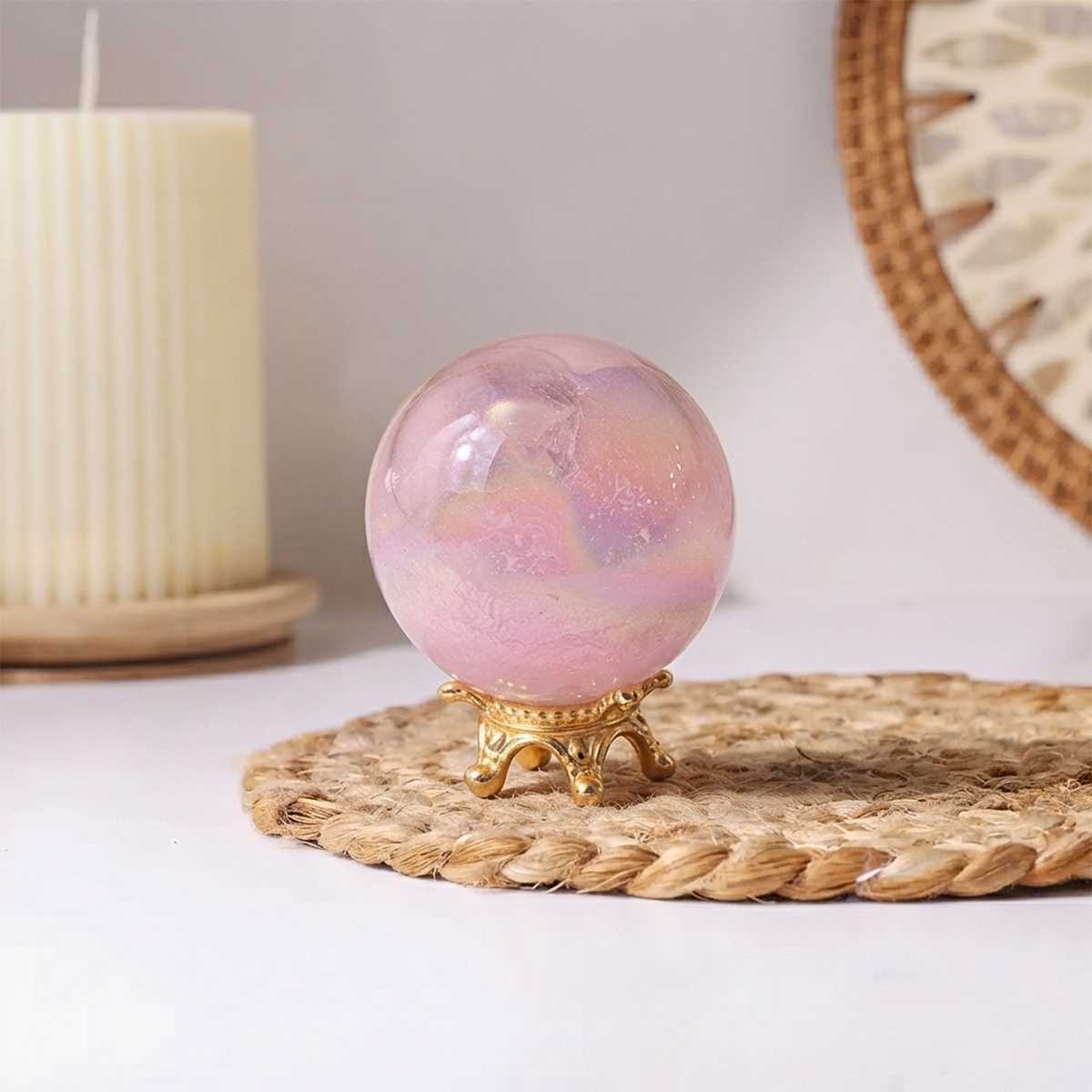 Rose Quartz Aura Sphere (3) rose quartz aura sphere